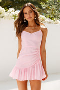Candy Floss Pink Sweetheart Mini Dress (Youthful Girlish Vibe)
