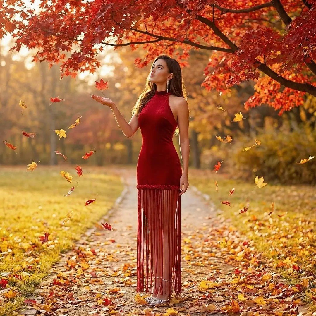 Royal Blue Sequin Mermaid Evening Gown with Beaded Details
