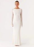 Elegeleges Exclusive - Ethereal Long Sleeve Maxi Dress - Ivory