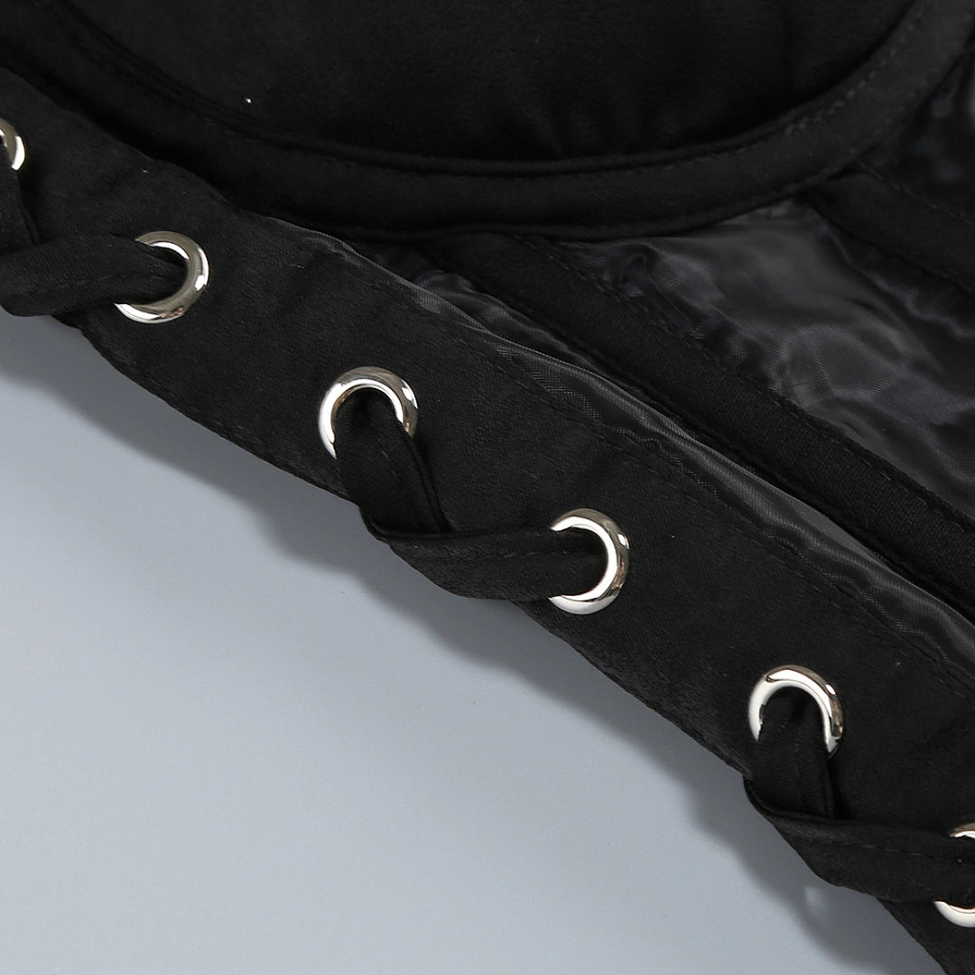 Luxury Black Strapless Corset Dress with Asymmetric Ruffle Skirt