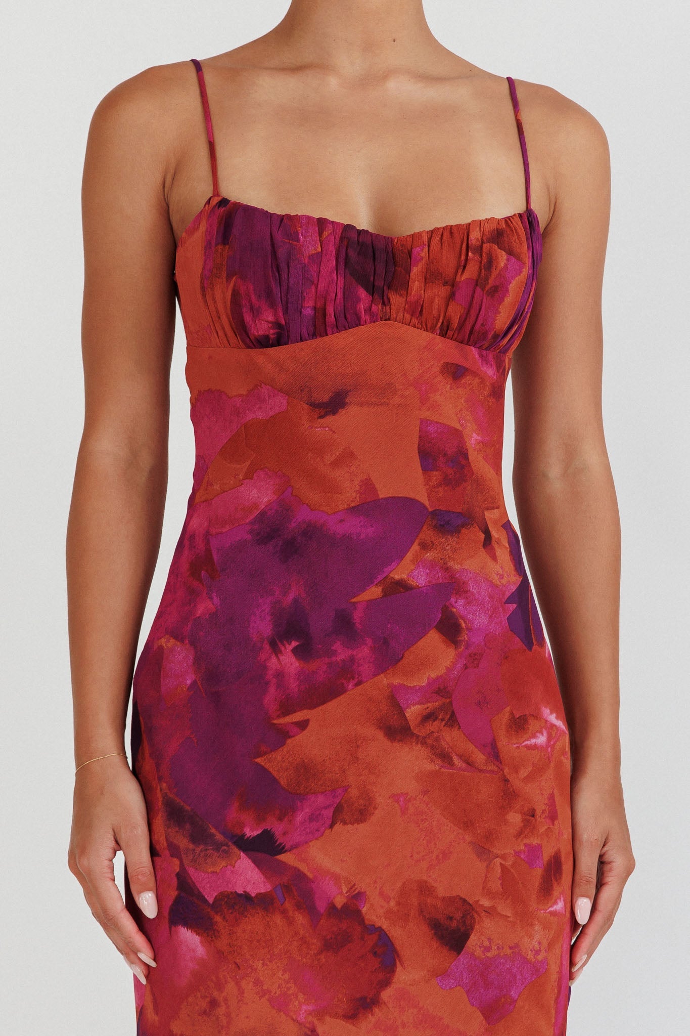 Nerida Low Back Twist Maxi Dress Dark Rose by Selfie Leslie