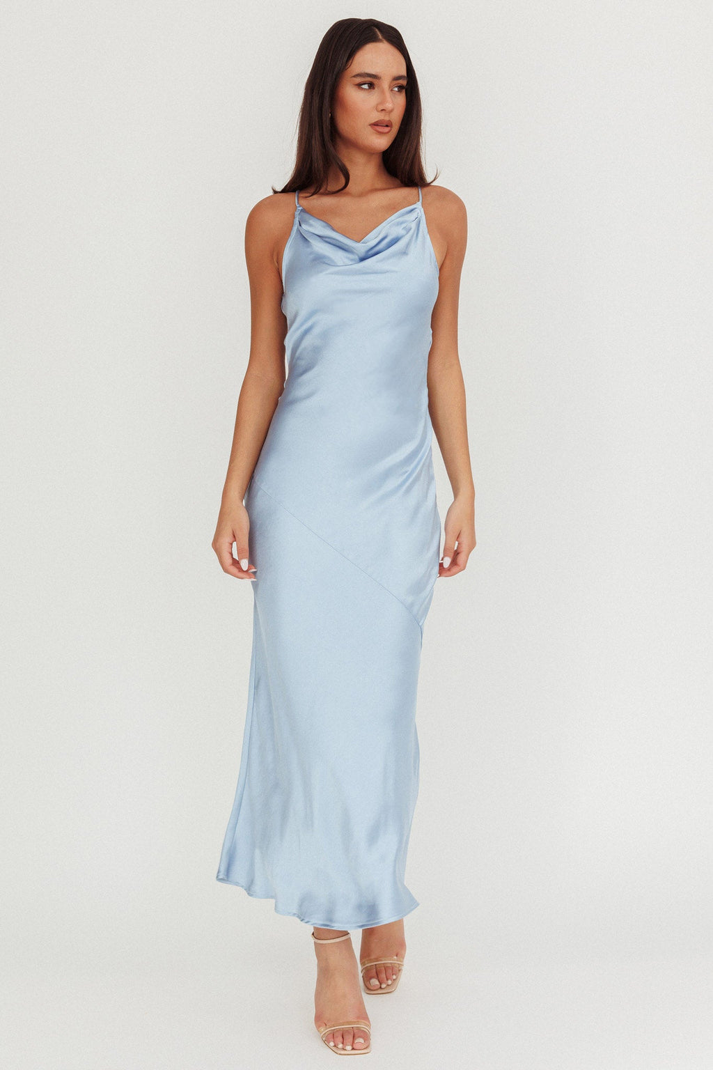 Noreen Cut-Out Back Maxi Dress Blue