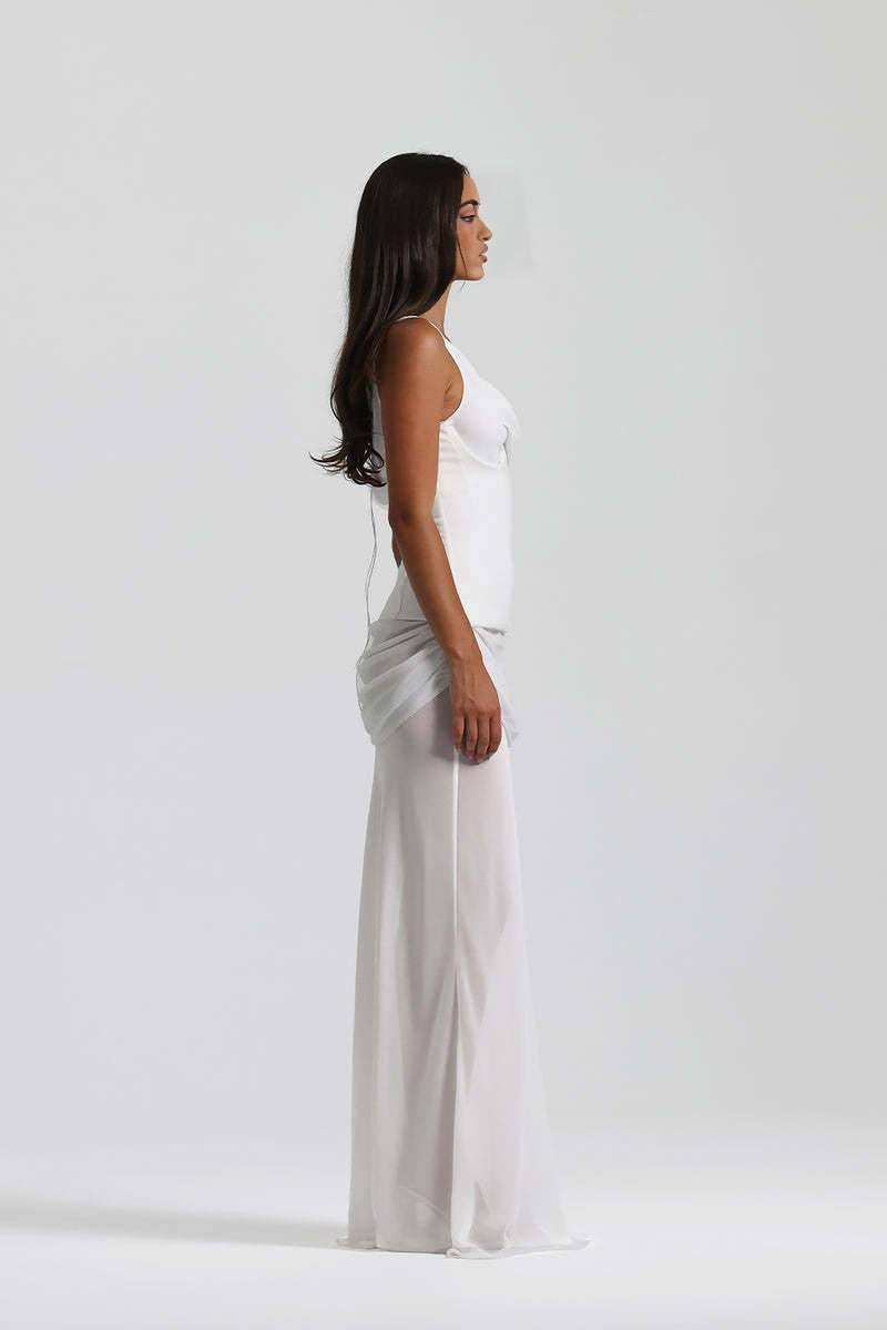 SS 2026 One-Shoulder Ruched Maxi Gown