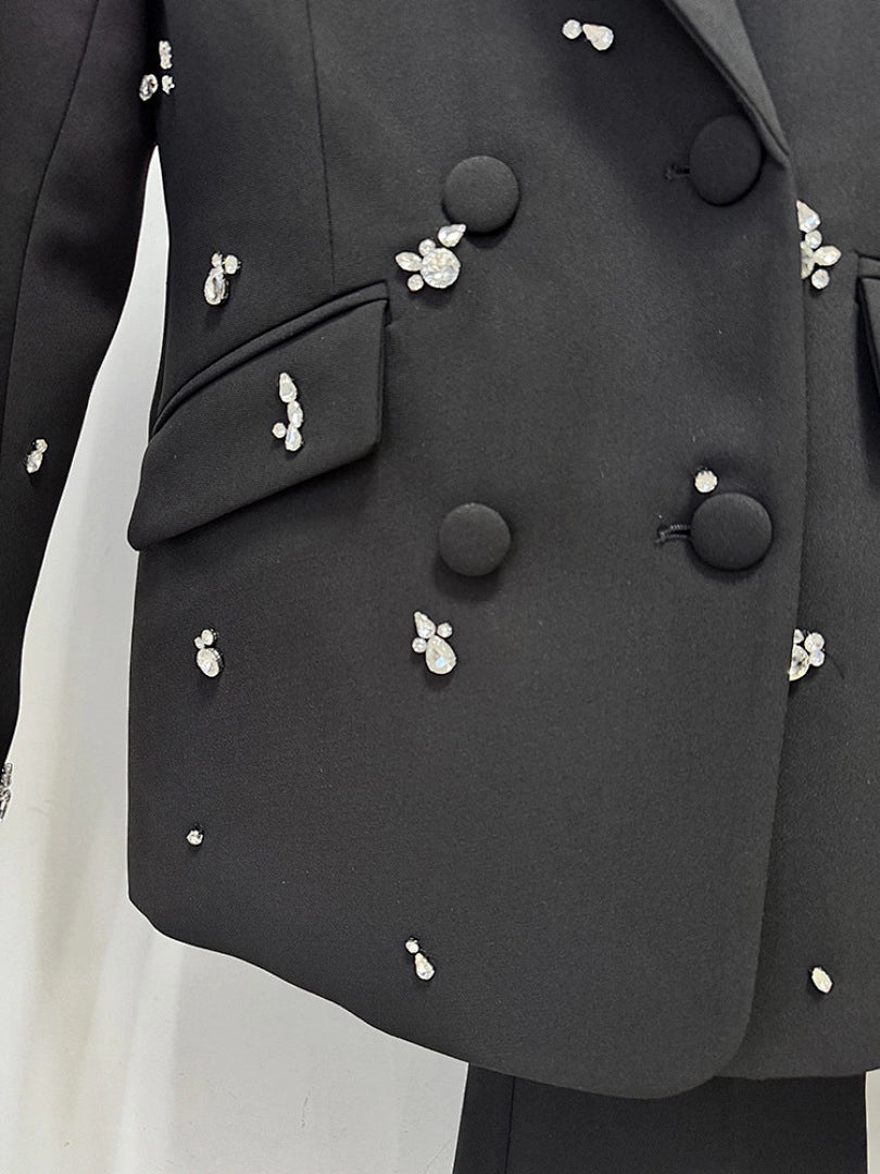 Luxury Black Satin Mermaid Evening Gown with Beaded Sweetheart Neckline