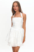 Elegeleges Lusting Halter A-Line Mini Dress White