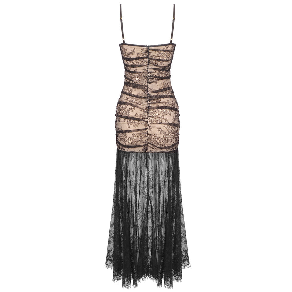 Two-Tone Lace Cami Gown