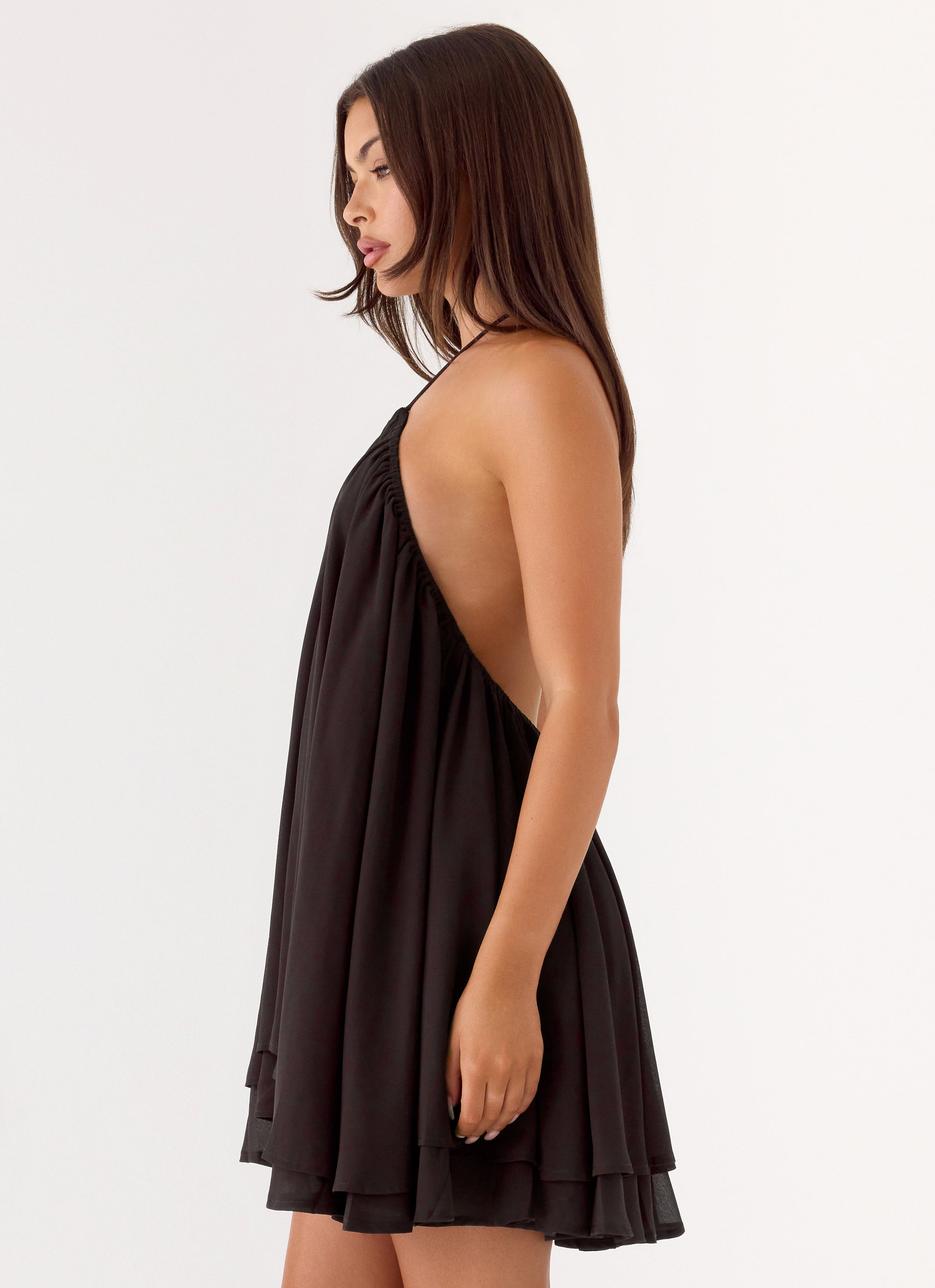 Alicelle Halter Mini Dress - Chocolate