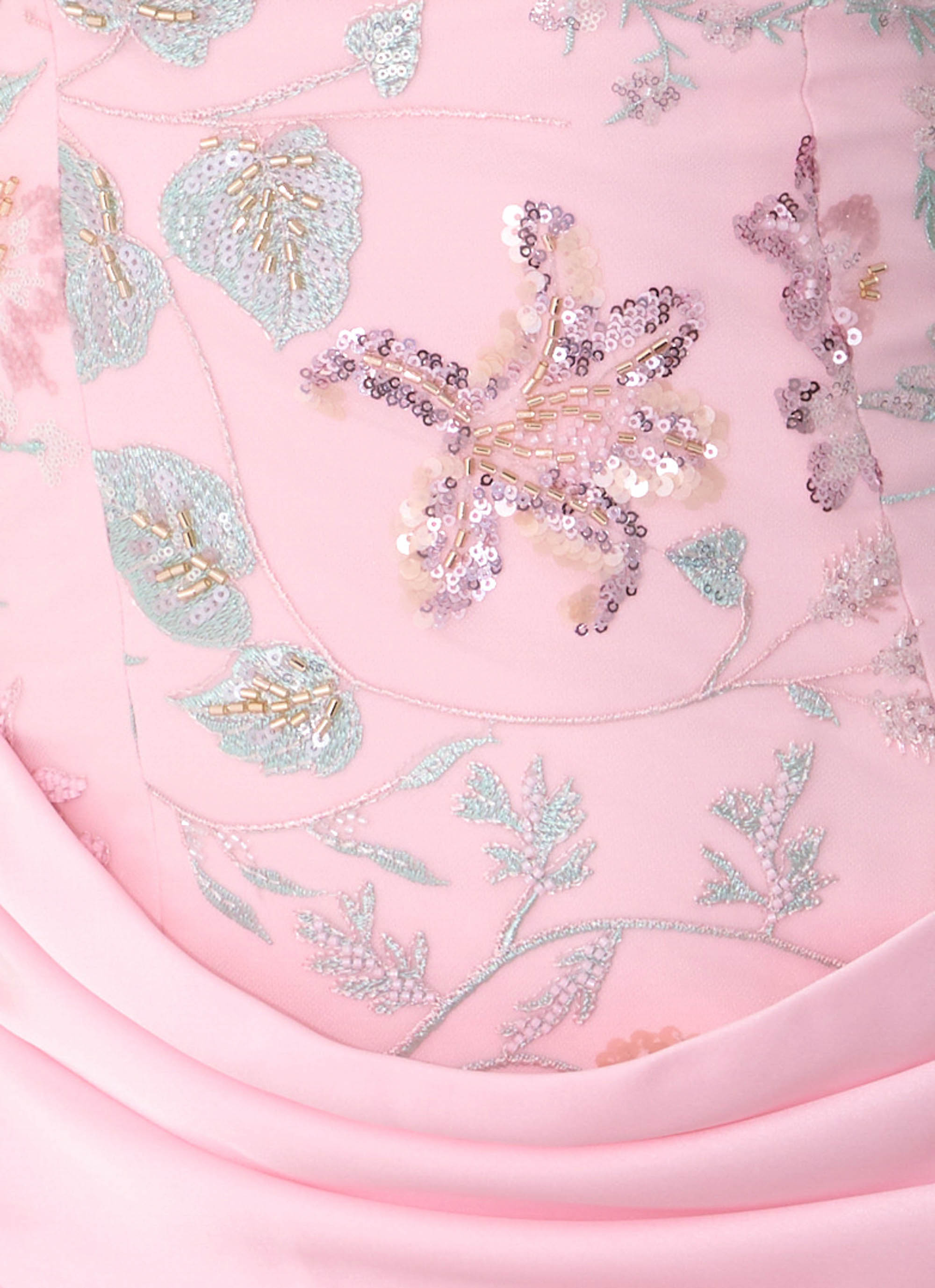 Angelique Beaded Mini Dress - Pink Everbloom