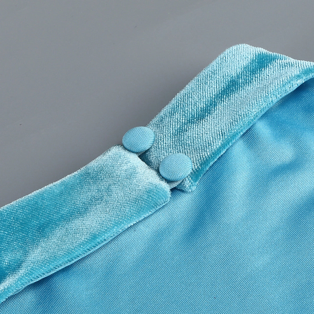 Royal Blue Sequin Mermaid Evening Gown with Beaded Details