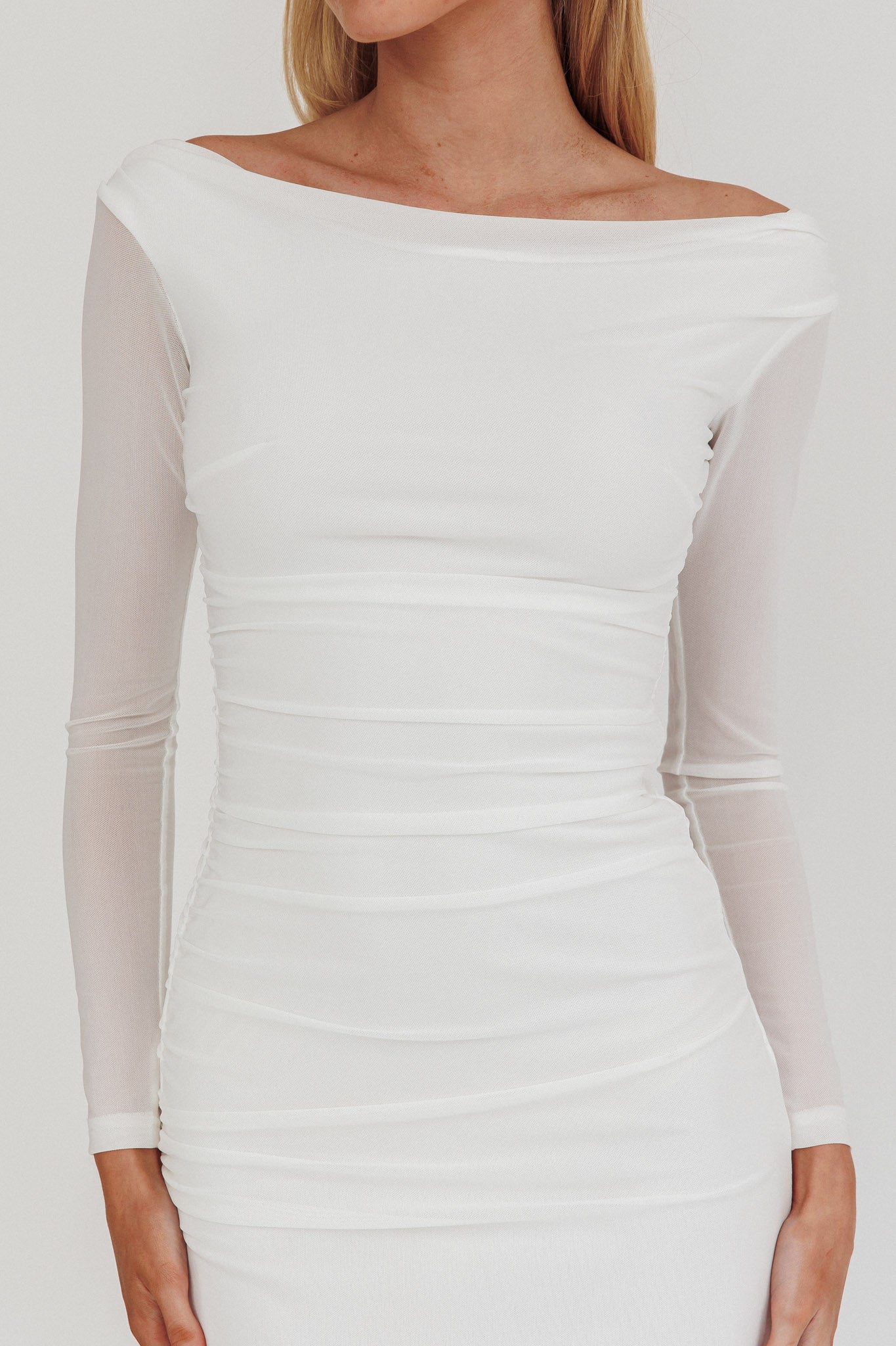 In Blooms Off Shoulder Maxi Dress Off White by Selfie Leslie