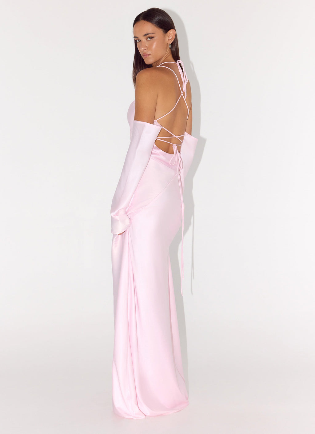 Breathe Me Long Sleeve Maxi Dress - Baby Pink