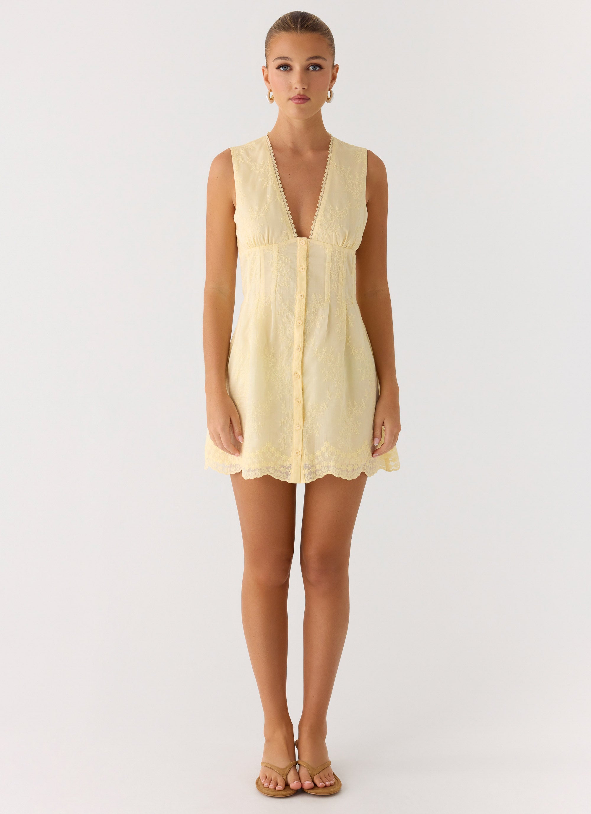 Burning Bright Mini Dress - Butter Yellow
