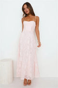 Soft pink beach-style floor-length dress