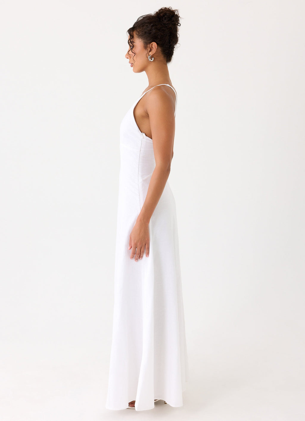 Calianna Linen Maxi Dress - White