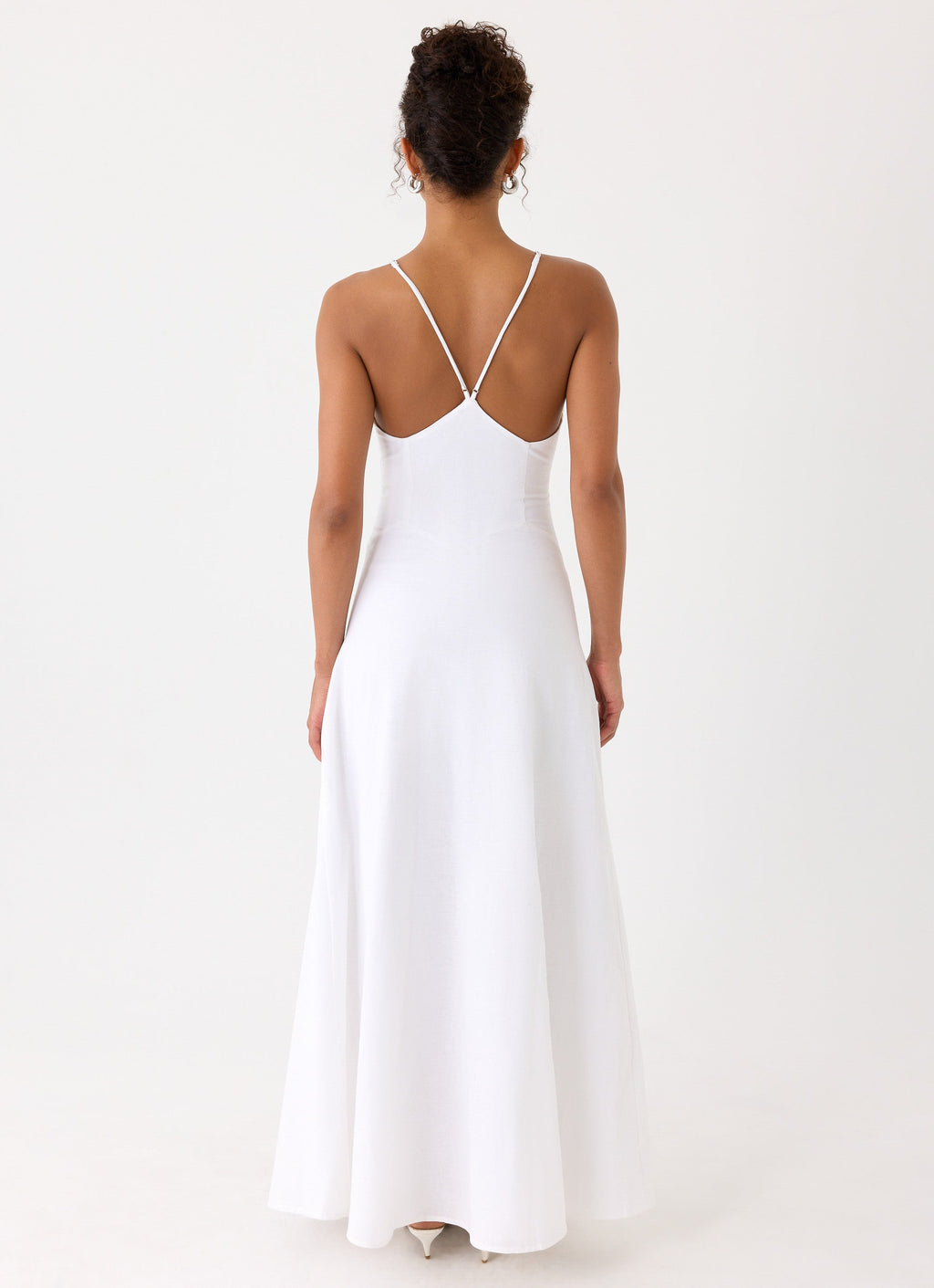 Calianna Linen Maxi Dress - White