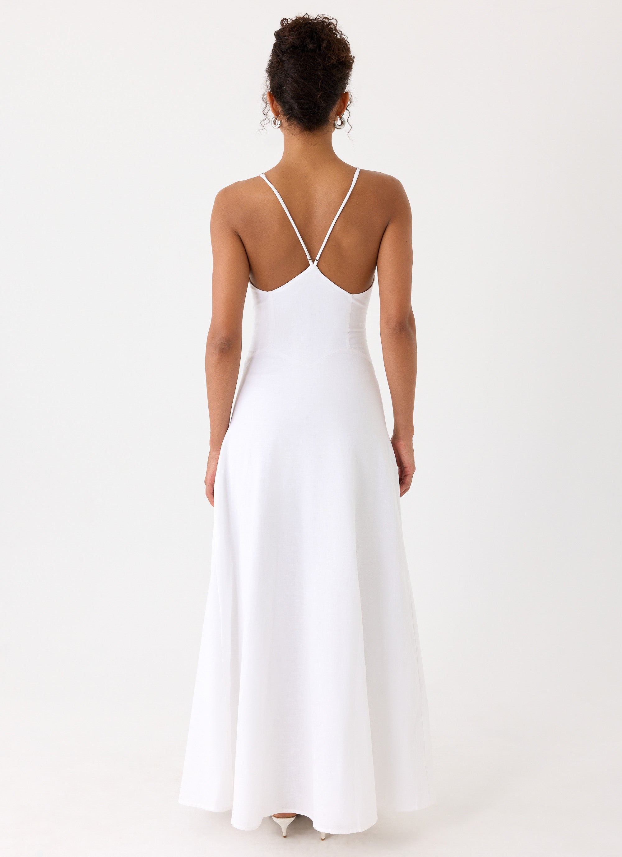 Calianna Linen Maxi Dress - White