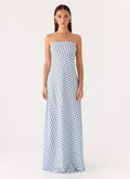 Chaniva Maxi Dress - Blue Mocha Dot