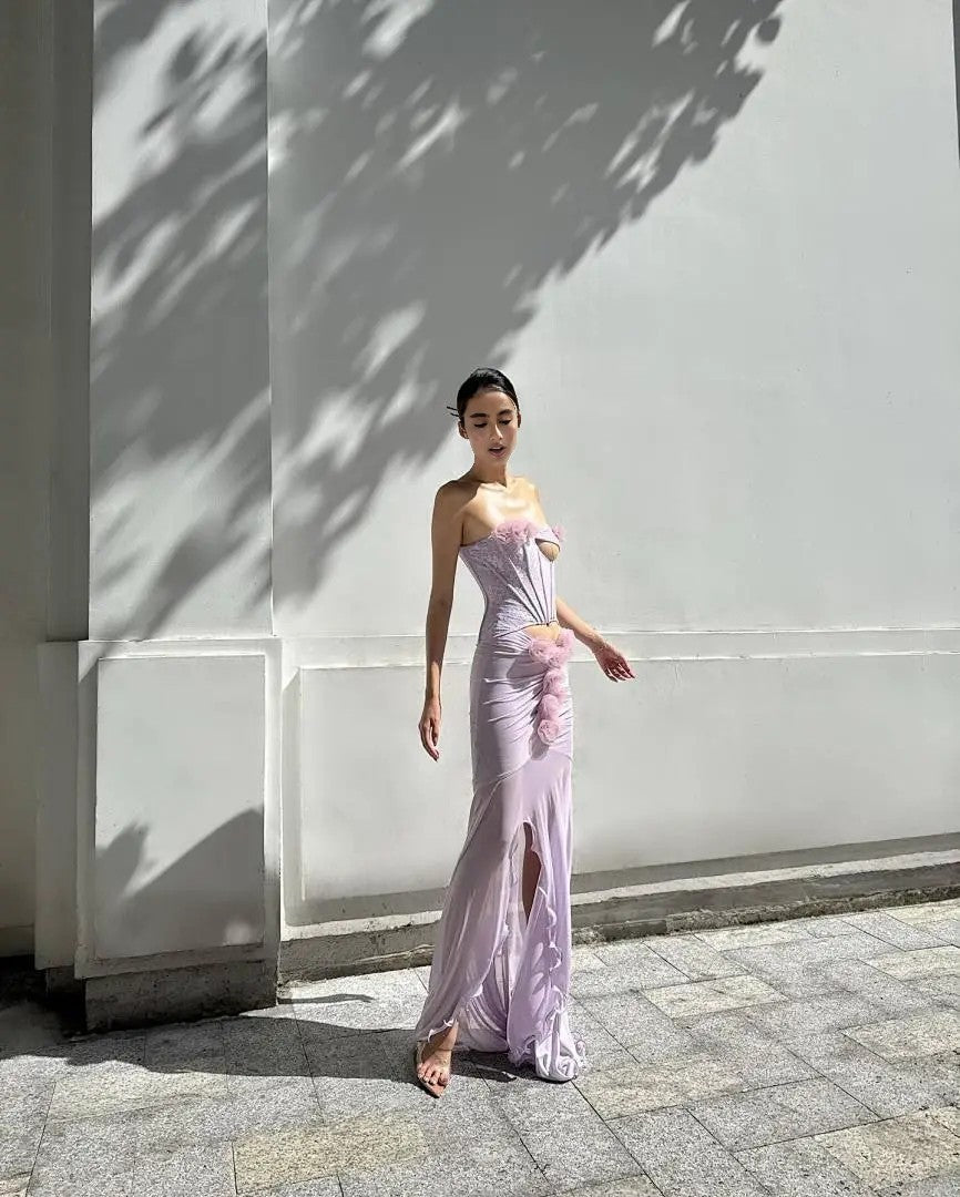 Floor-Length Satin Evening Gown | Sweetheart Neckline & Beaded Details