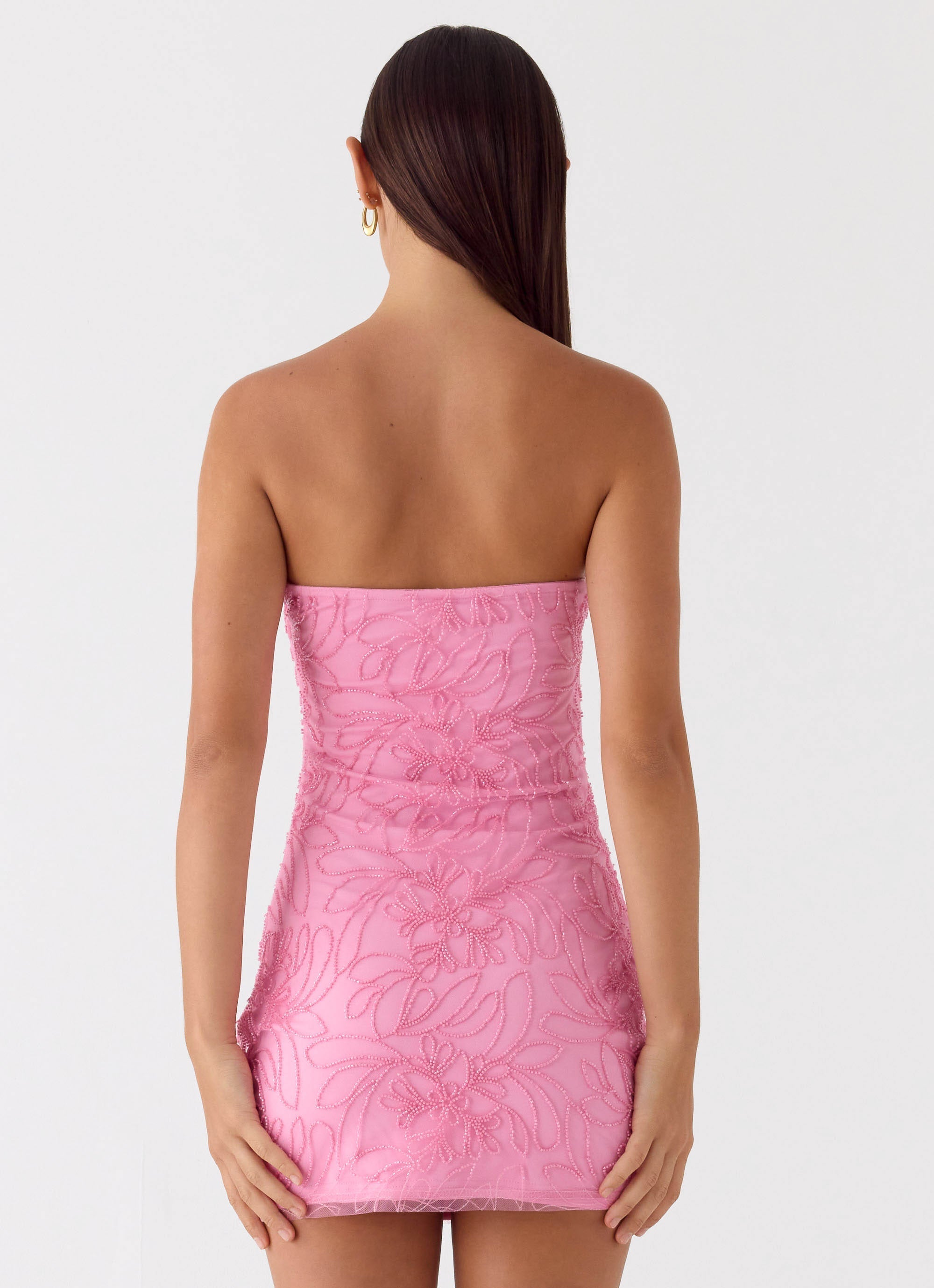 Dangerous Kind Beaded Mini Dress - Pink