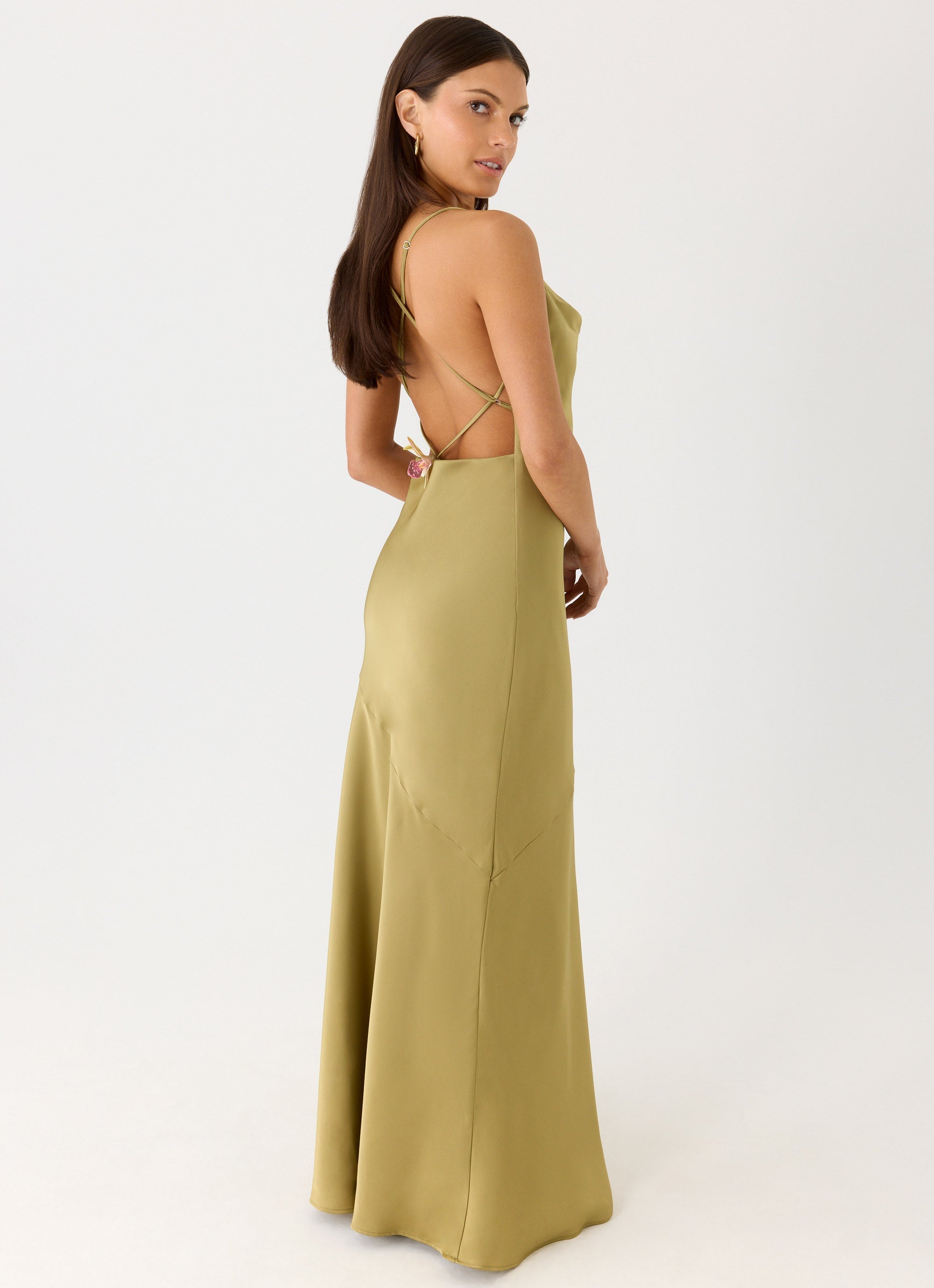 Darius Maxi Dress - Green Olive