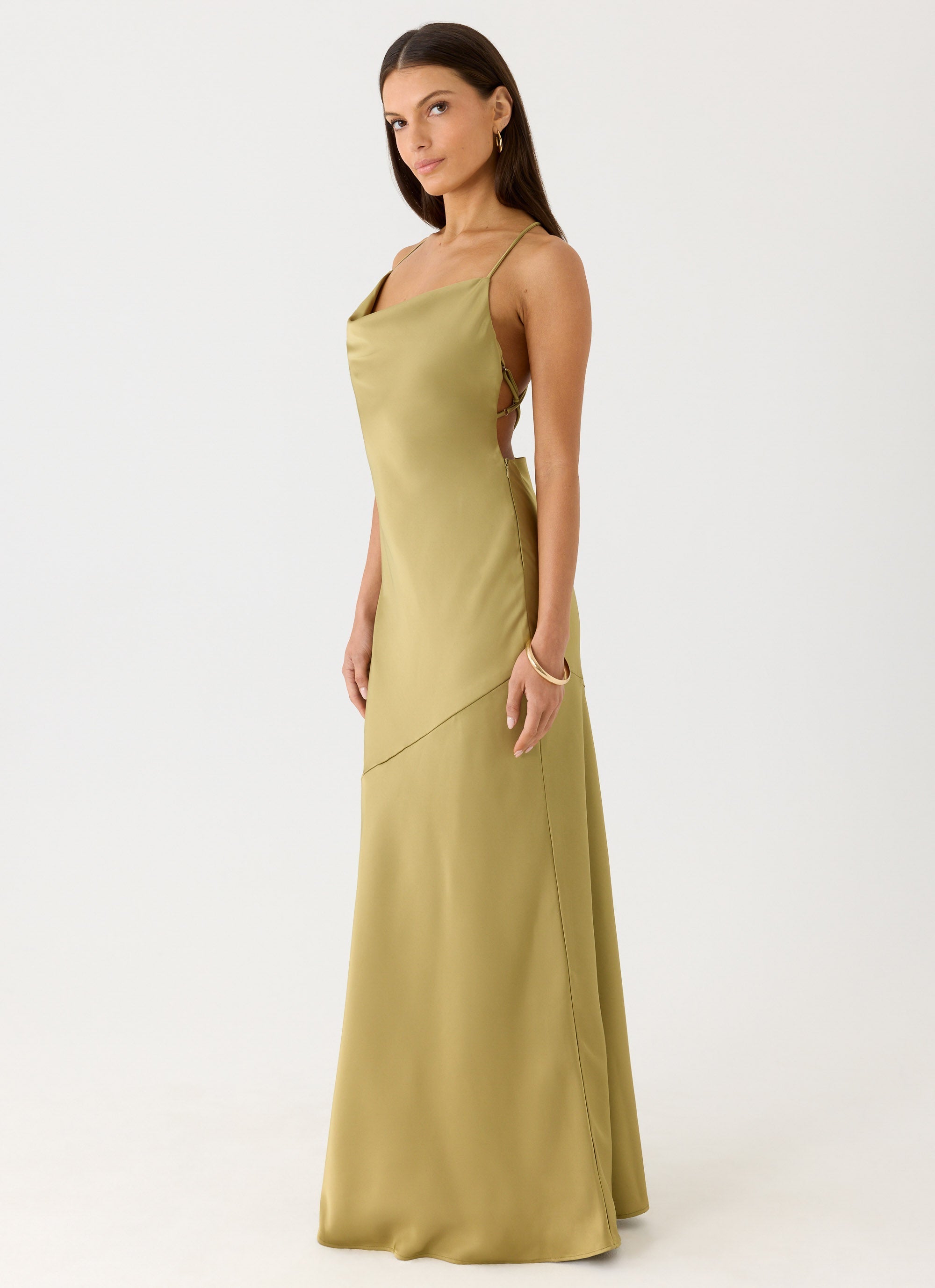 Darius Maxi Dress - Green Olive