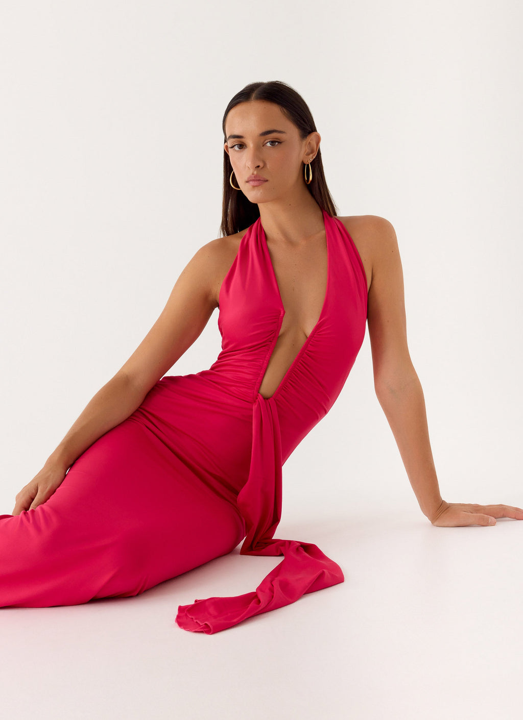 Emiliana Maxi Dress - Red Magenta