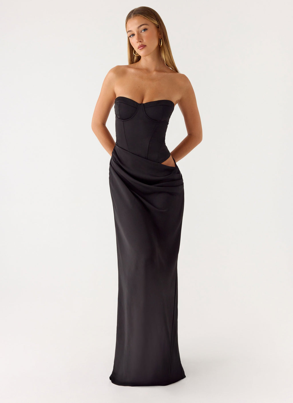 Emory Corset Maxi Dress - Black