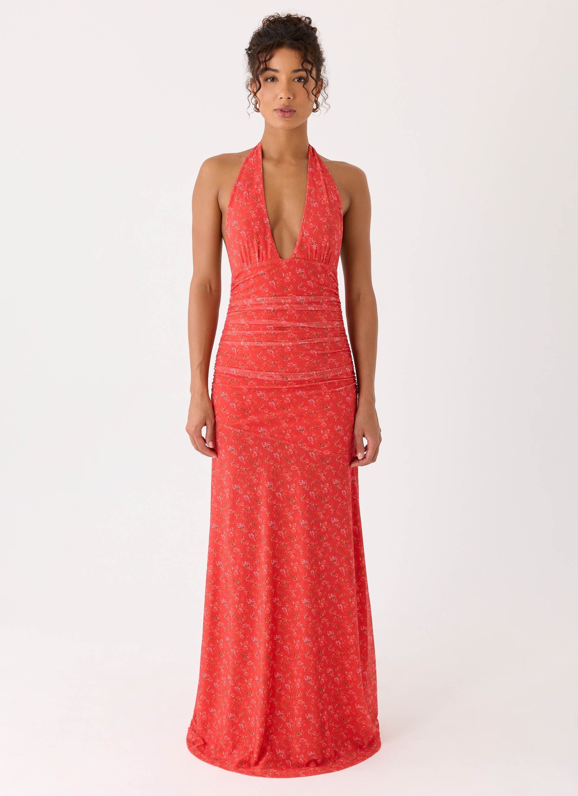Esme Maxi Dress - Magenta Red Rose