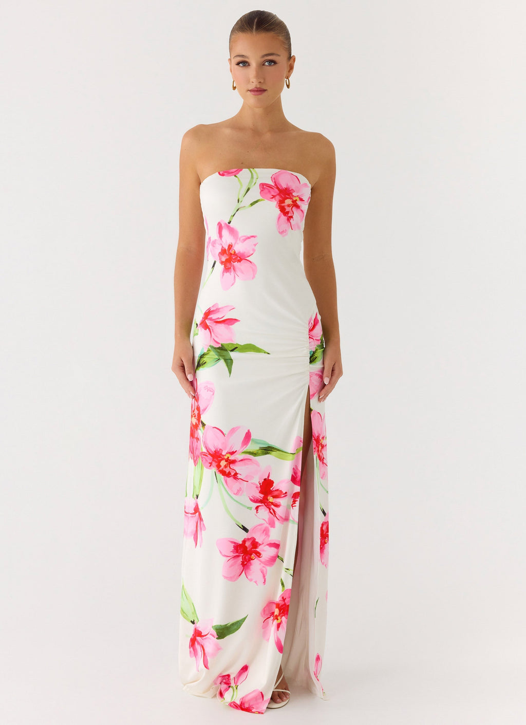 Erivo Strapless Maxi Dress - Ivory Reef