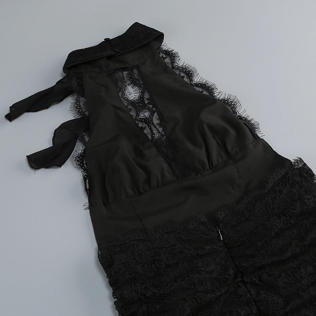 Black Satin A-line Evening Gown with Sweetheart Neckline & Crystals