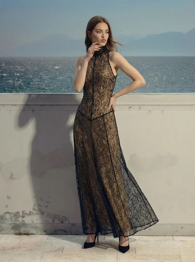 Floor-Length Emerald Green Sequin A-Line Evening Gown