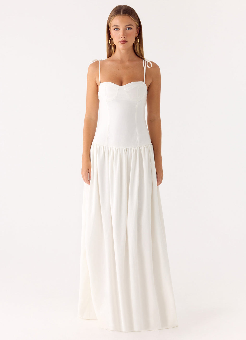 Giovanna Linen Maxi Dress - White