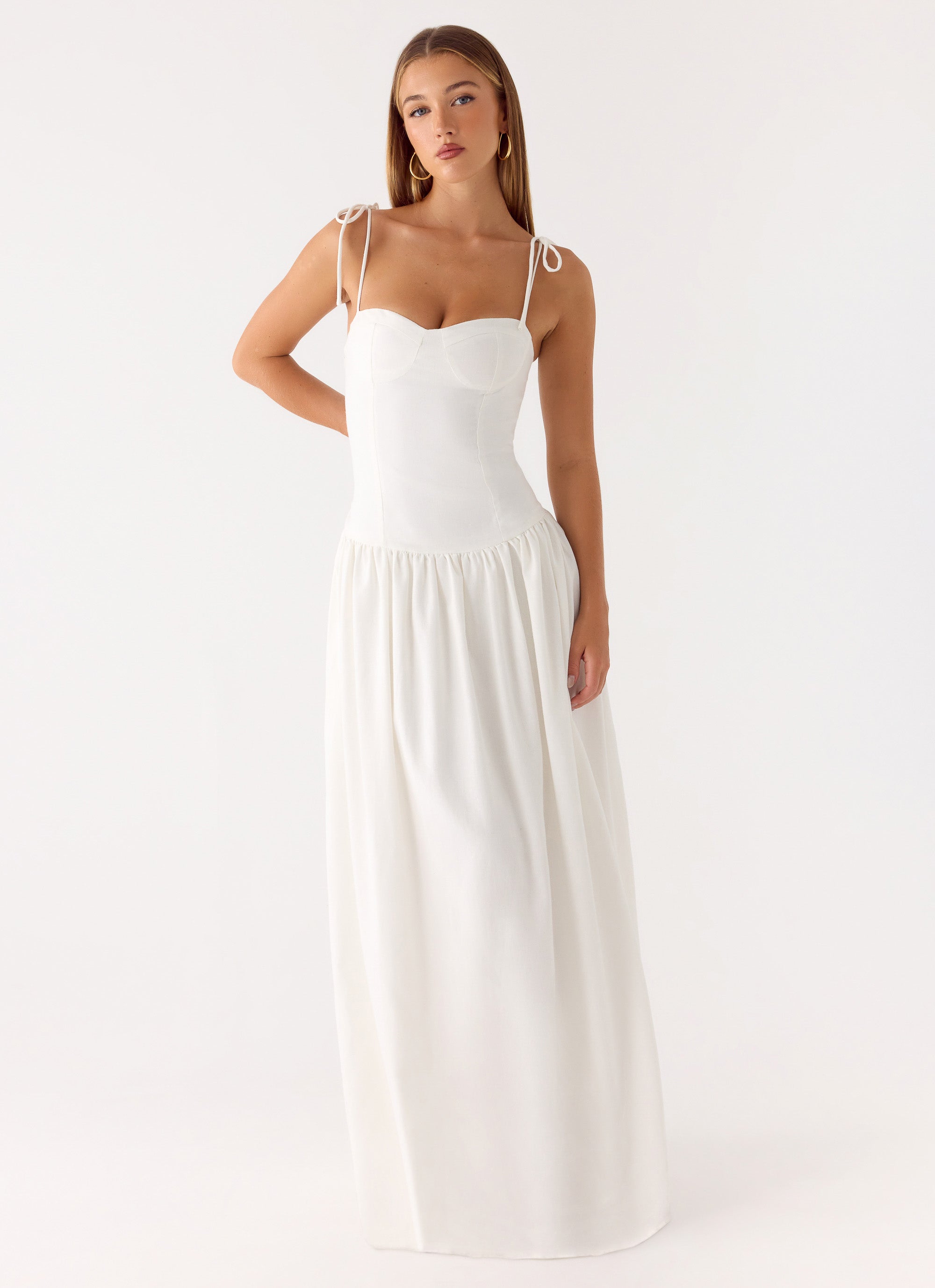 Giovanna Linen Maxi Dress - White