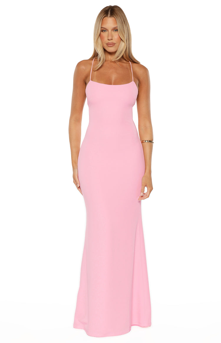Harriet Pink Crepe Maxi Dress