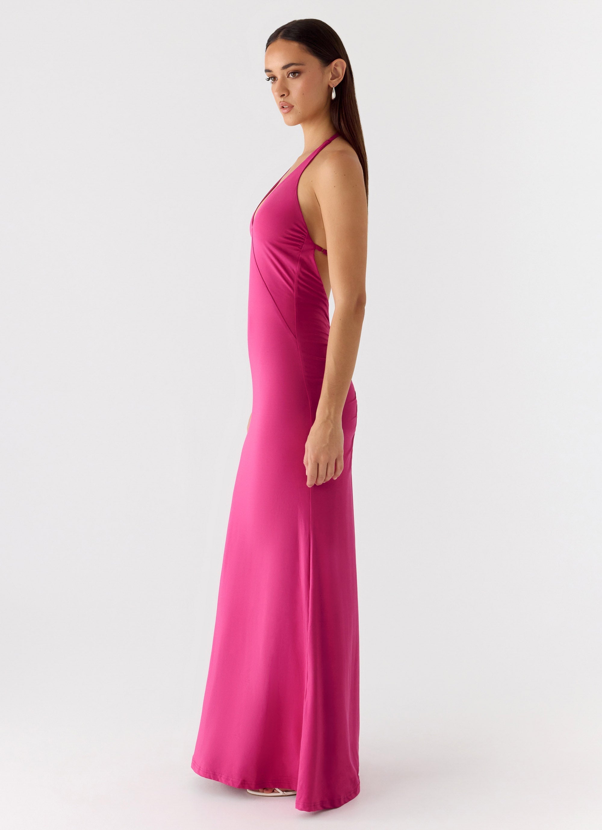 Have Your Attention Maxi Dress - Fuchsia
