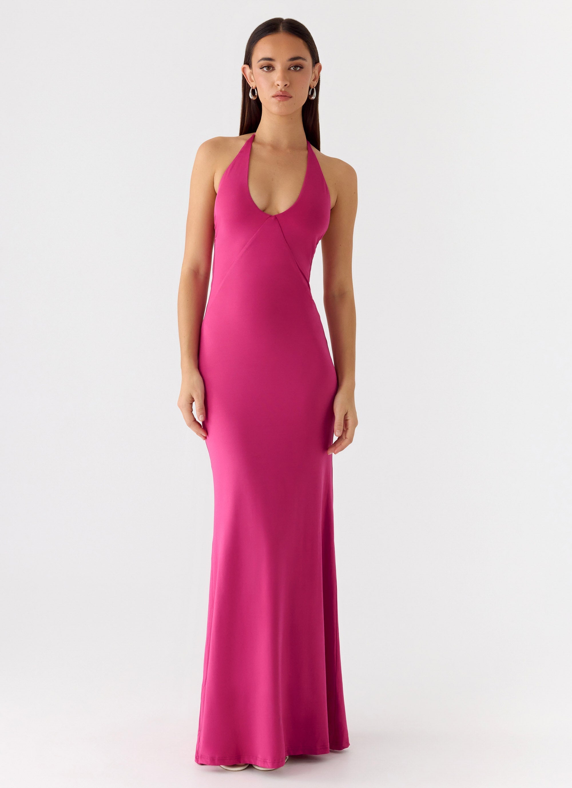 Have Your Attention Maxi Dress - Fuchsia