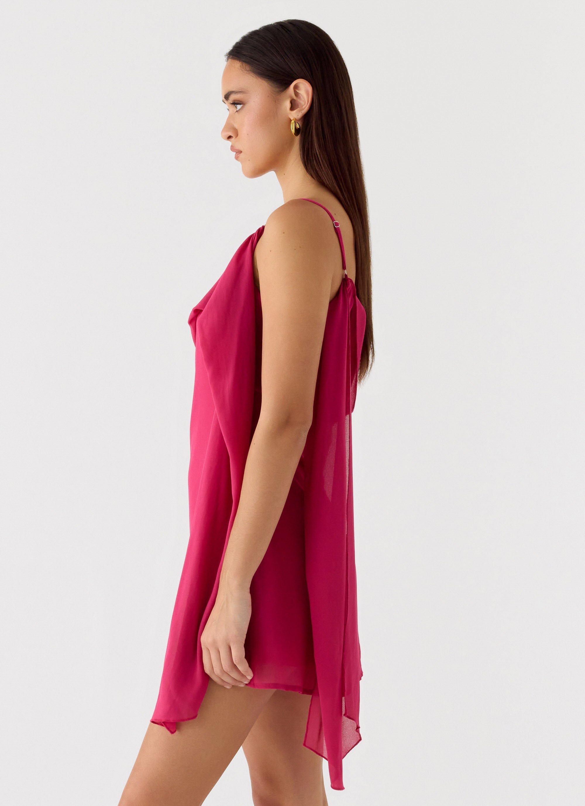 In Your Place Mini Dress - Fuchsia
