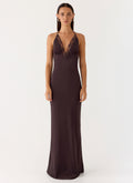 Indya Halter Maxi Dress - Chocolate