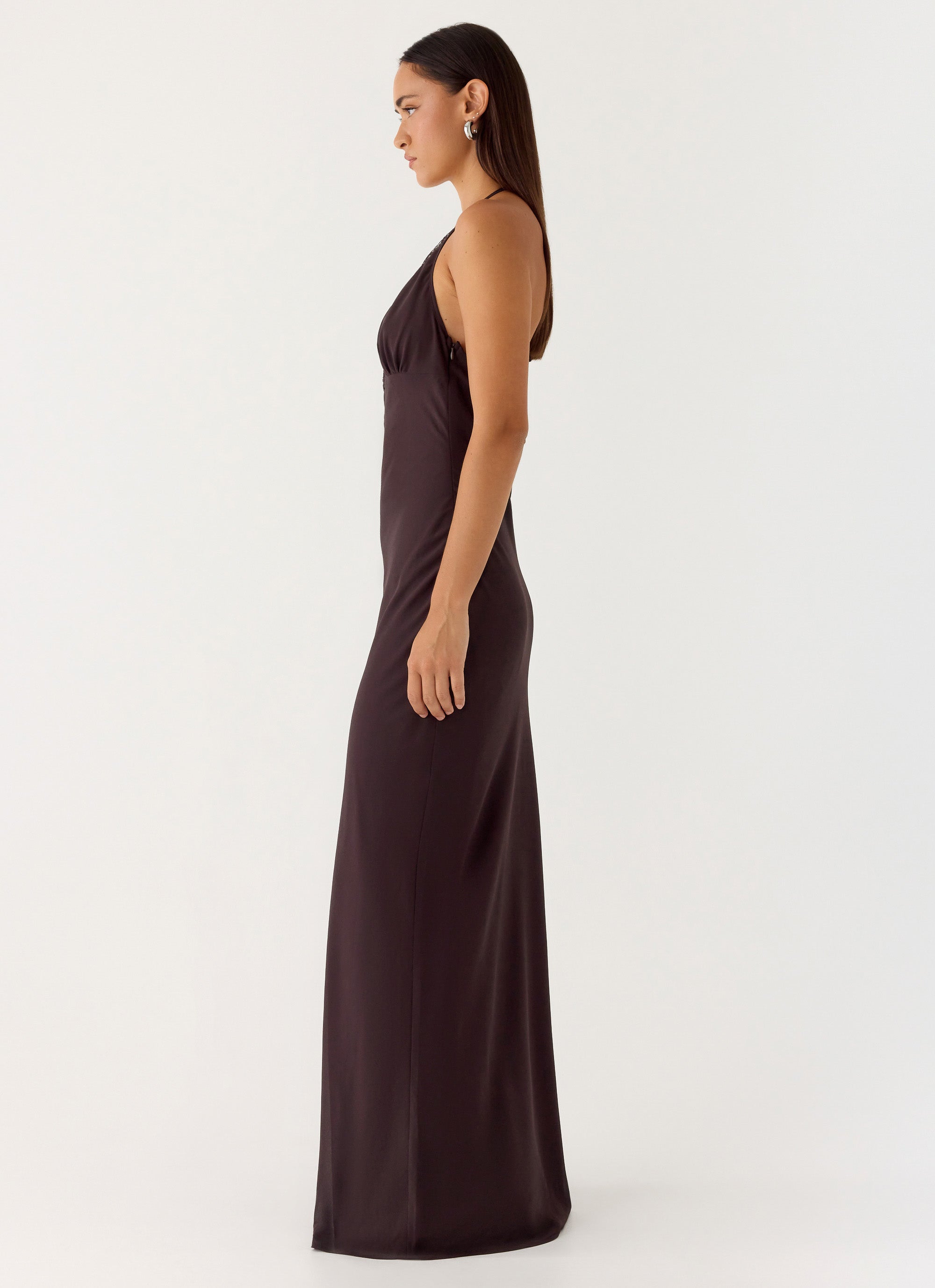 Indya Halter Maxi Dress - Chocolate