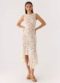 Janayia Midi Dress - Ivory