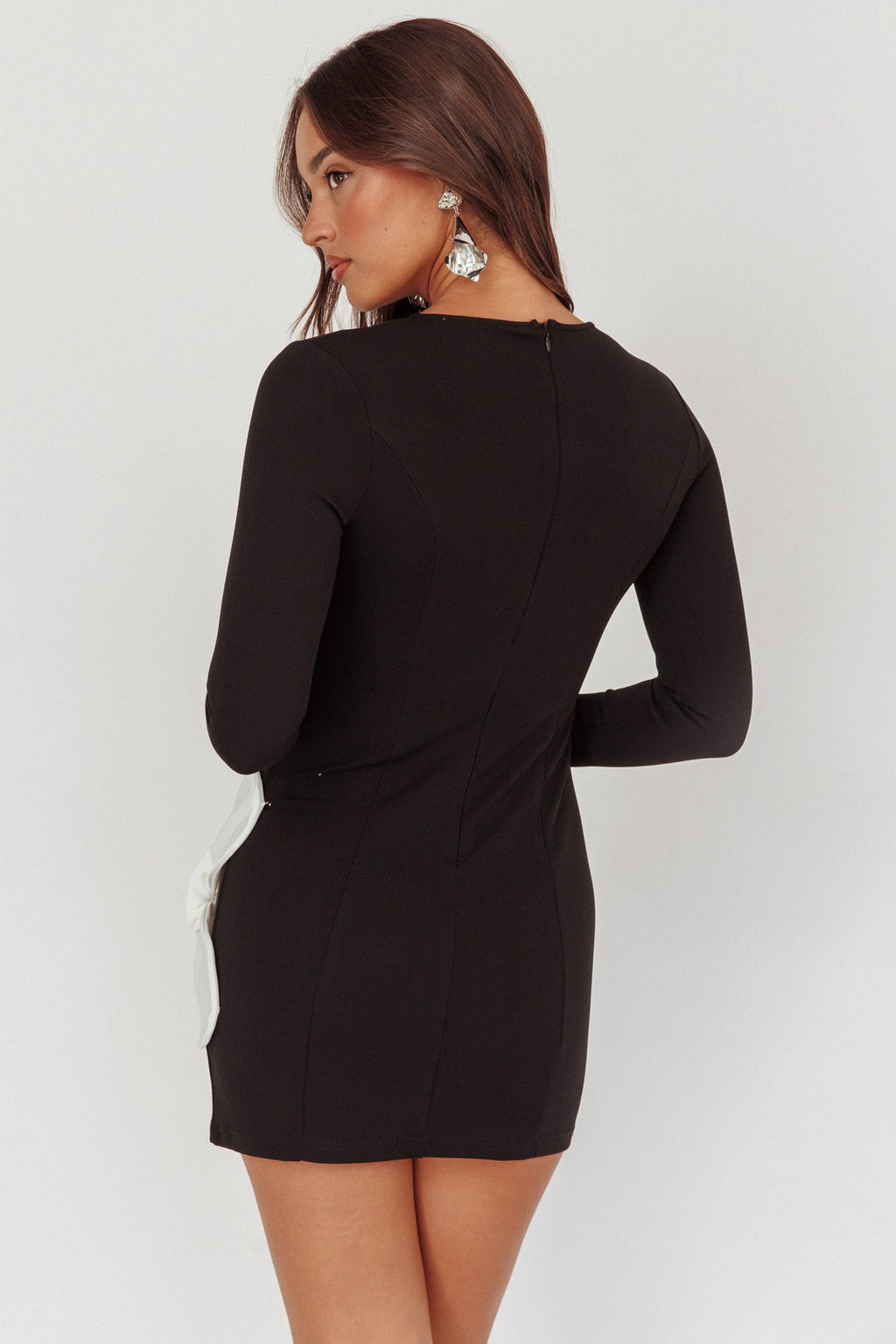 No Competition Oversized Flower Mini Dress Black by Selfie Leslie