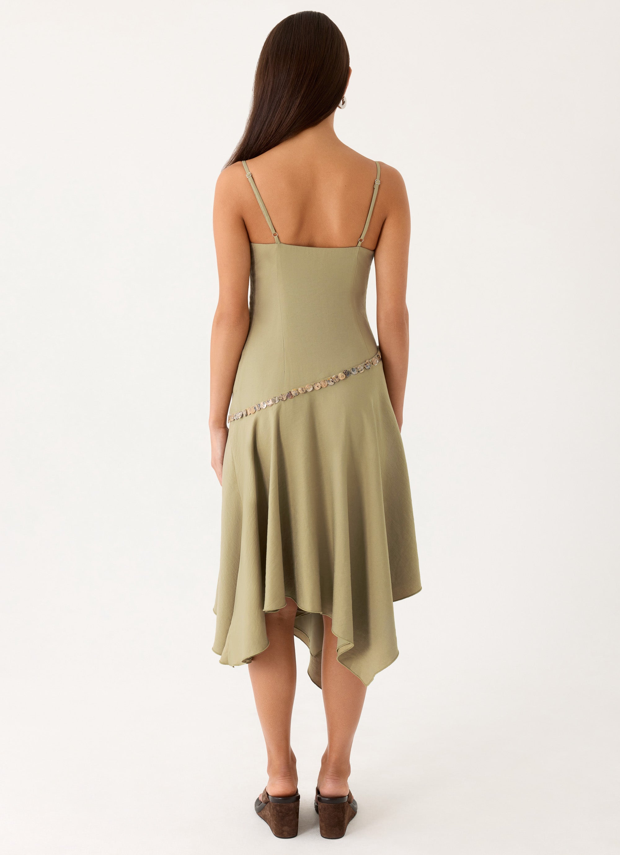 Lazure Midi Dress - Pale Olive