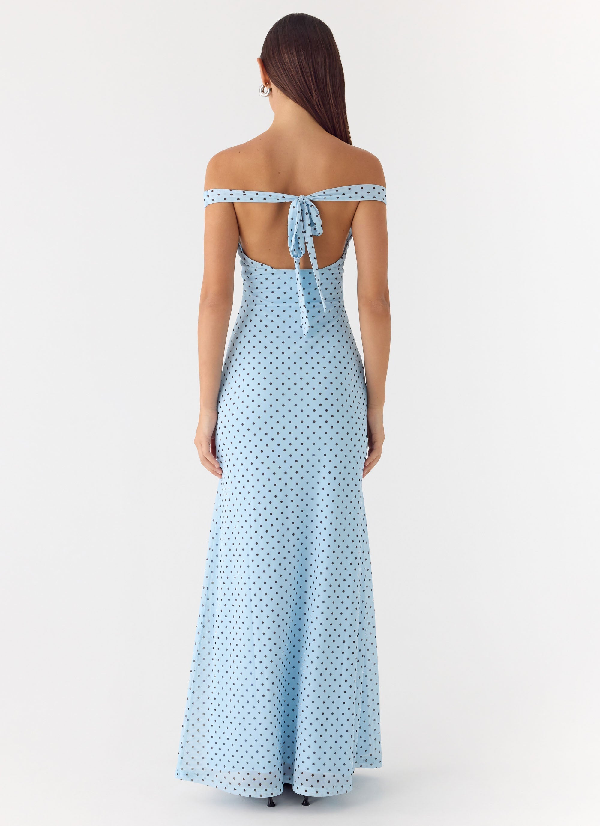 Like Me Now Maxi Dress - Blue Mocha Dot
