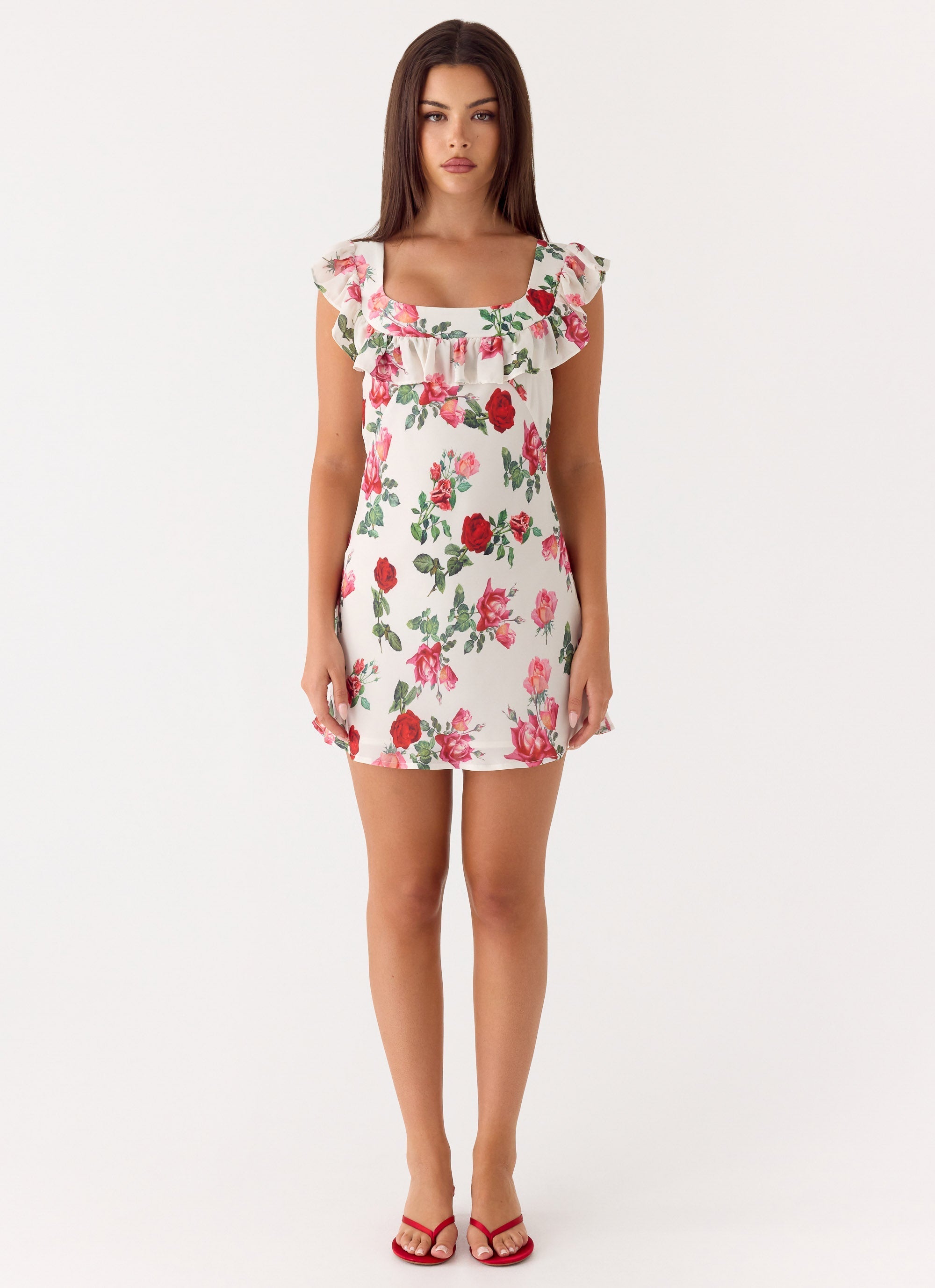 Malina Mini Dress - Ivory Bloom