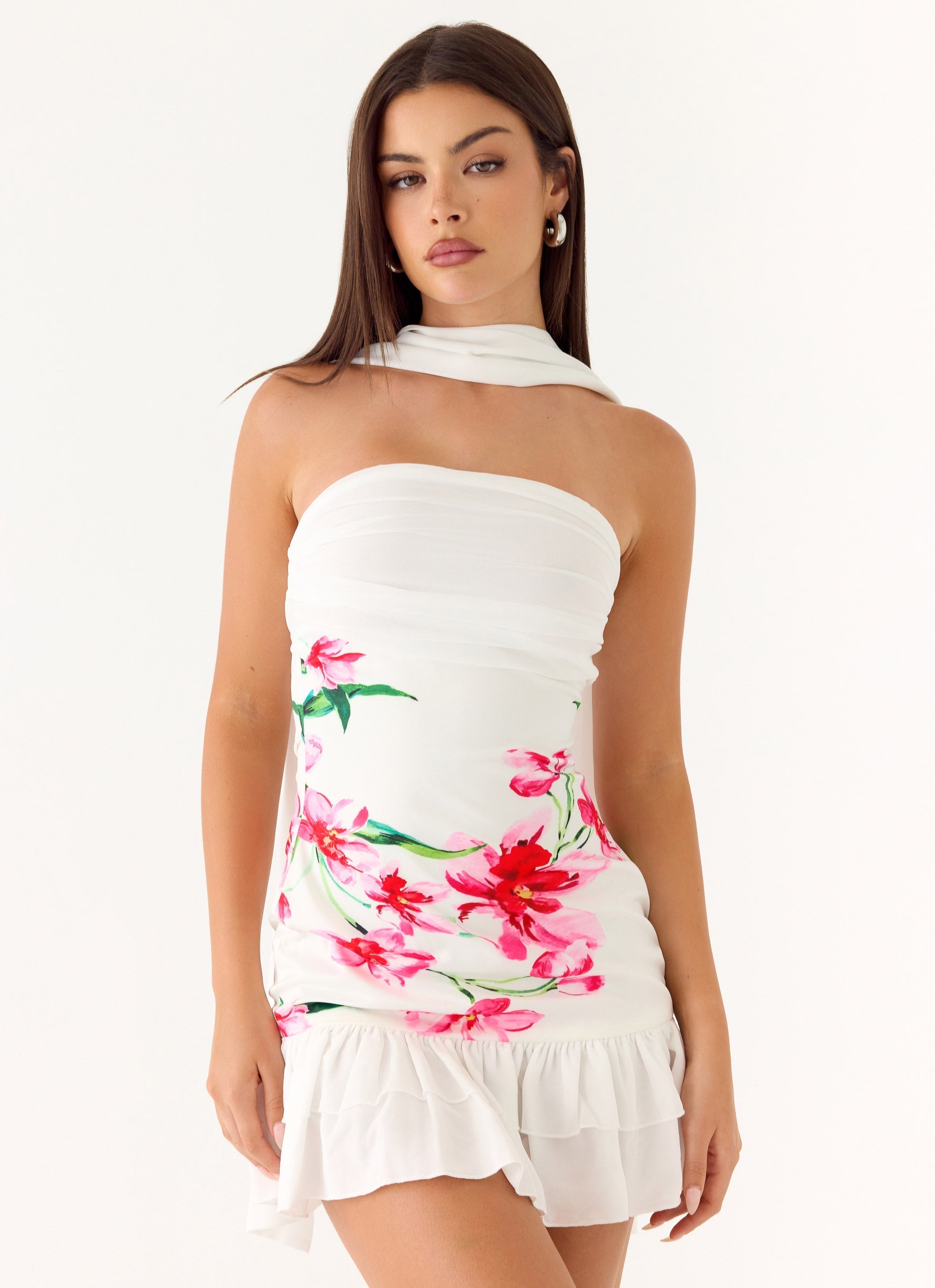 Manon Scarf Mini Dress - Ivory Reef