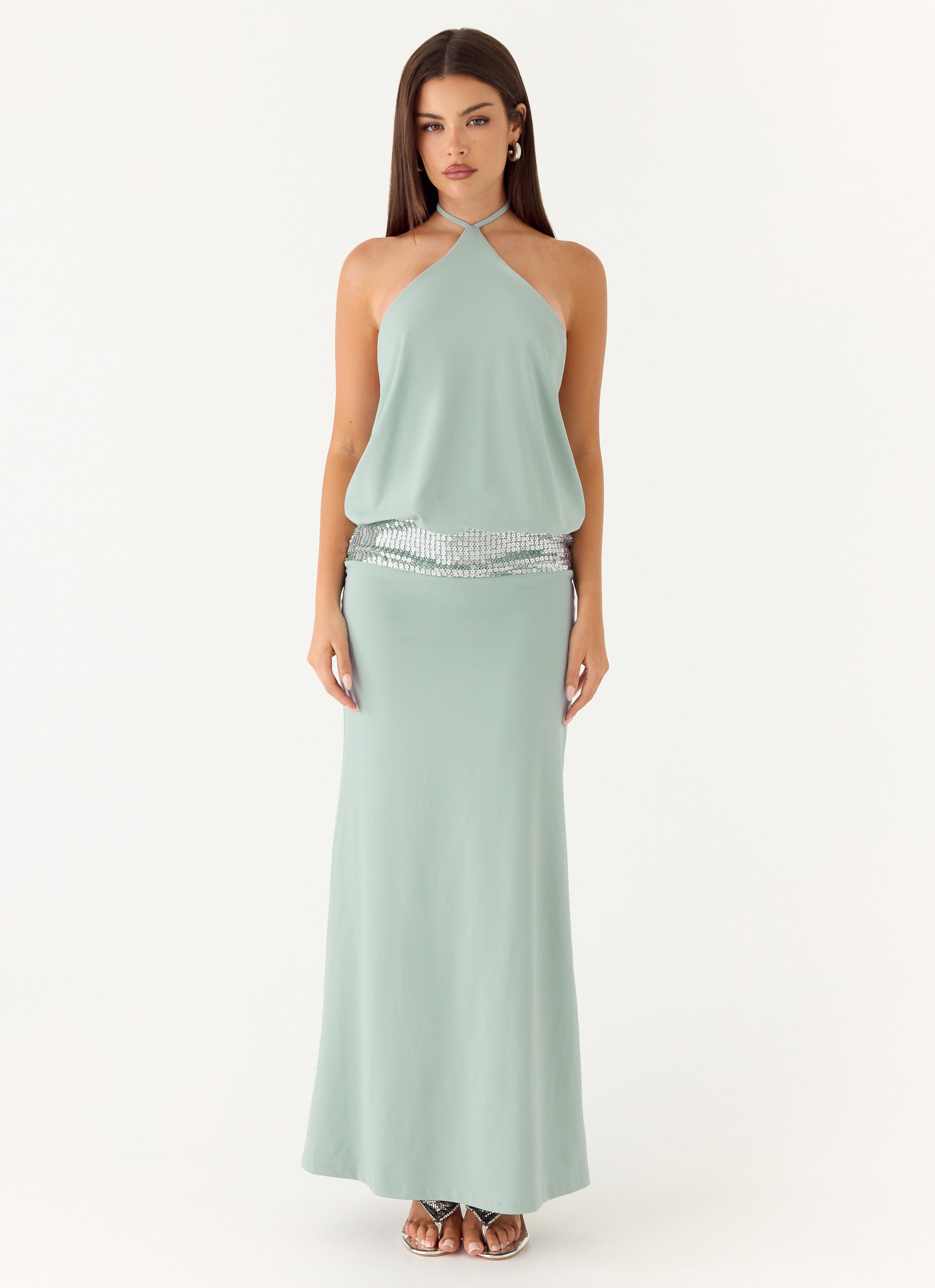 Marcie Halter Maxi Dress - Mint