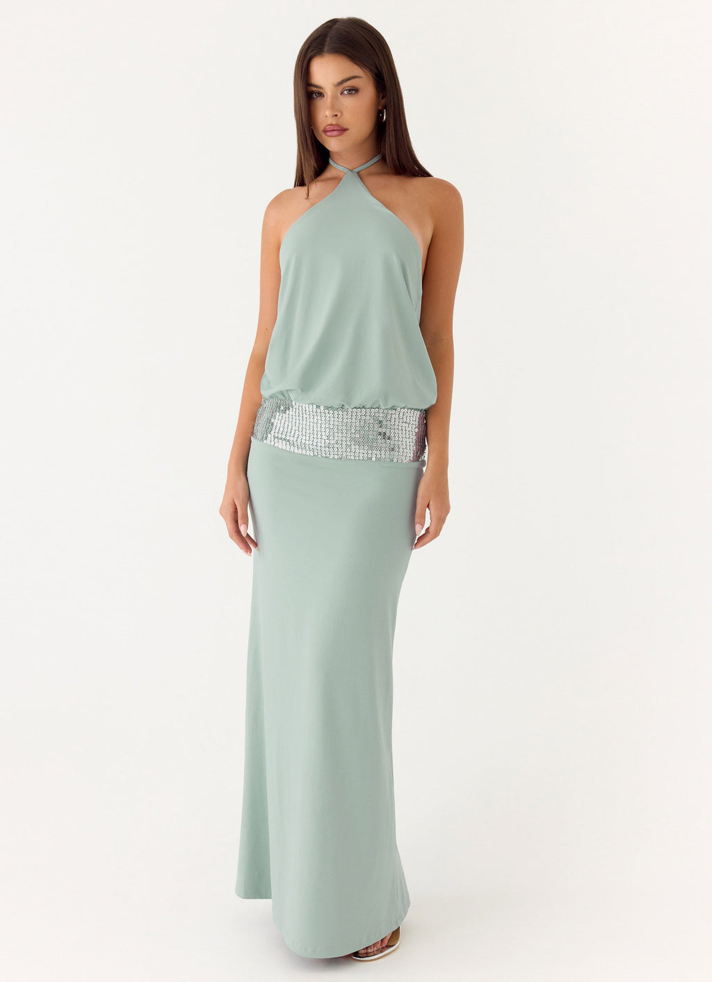 Marcie Halter Maxi Dress - Mint