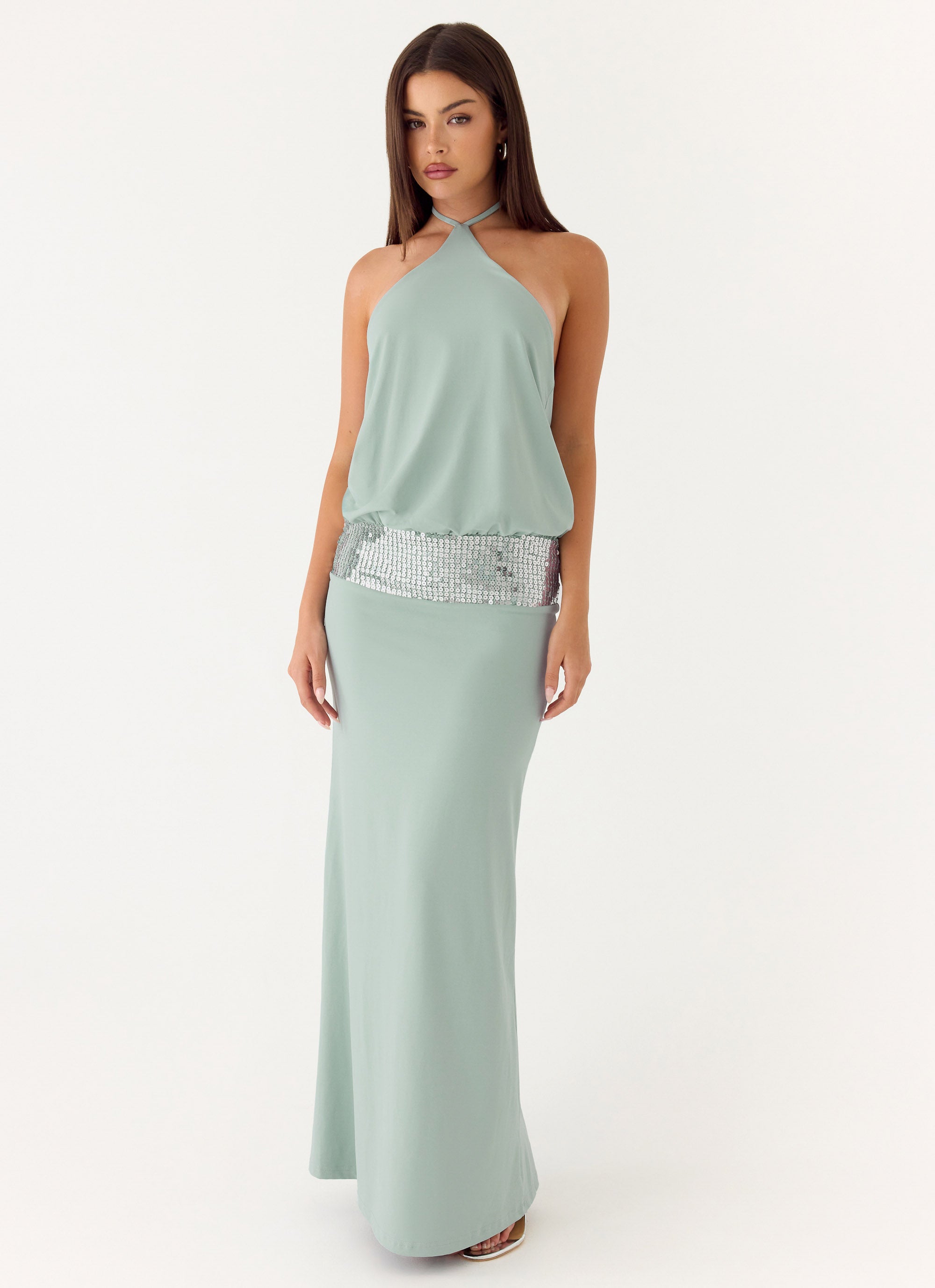 Marcie Halter Maxi Dress - Mint