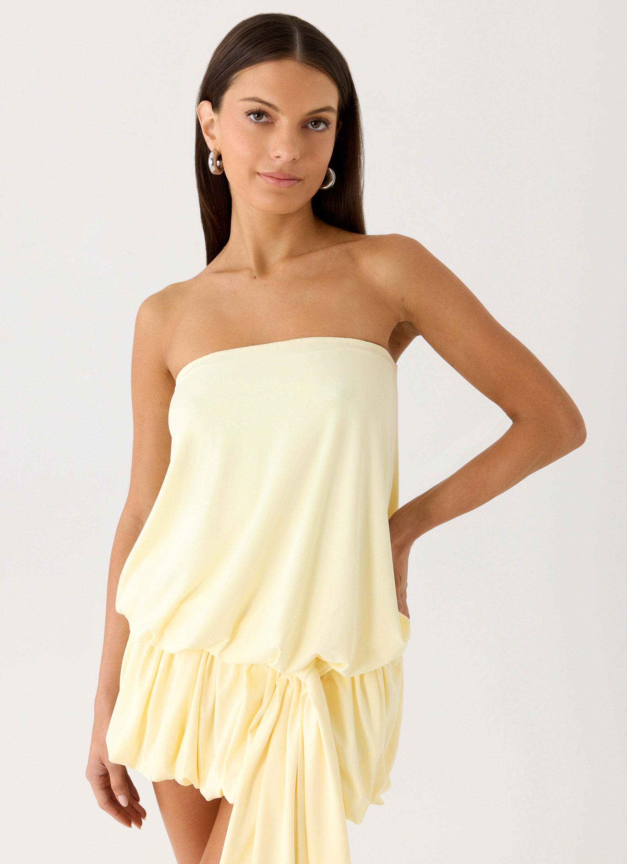 Mazie Strapless Mini Dress - Yellow