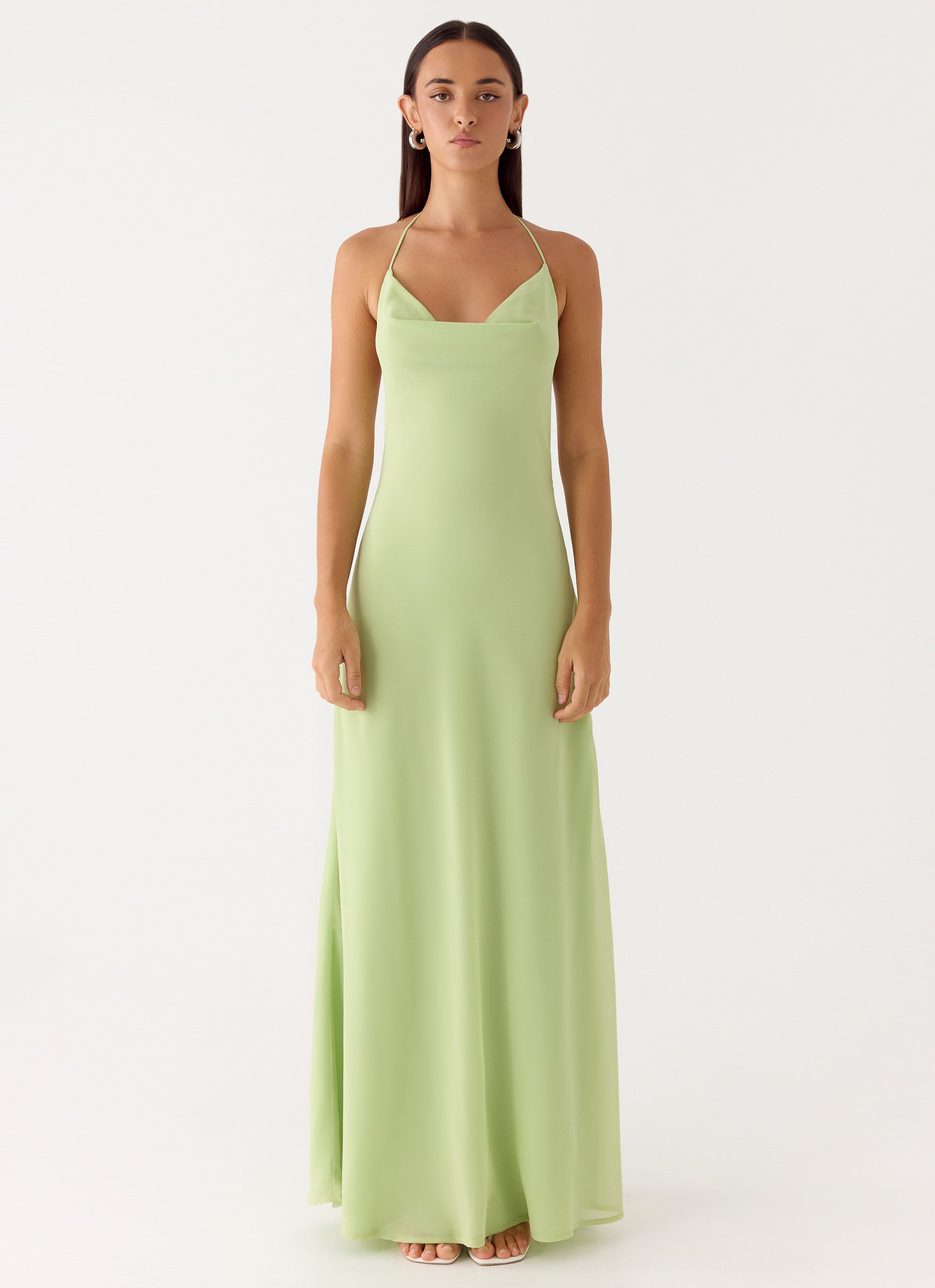 Morning Crush Cowl Maxi Dress - Lime